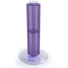 Azar Displays – Présentoir rotatif de comptoir à panneaux perforés sur 4 côtés, 24 x 4 x 4 (po), violet translucide (700222-PUR)-Présentoir à panneaux perforés emboîtables sur 4 côtés et base rotative en plastique transparent de 14 1/2 pouces de diamètre