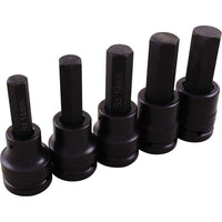 Gray Tools 5 Piece 3/4" Drive, Metric Hex Head, Impact Socket Set, 14mm-24mm-Contains Sizes: 14, 17, 19, 22, 24mm.