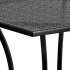 Flash Furniture 28" Square Black Indoor-Outdoor Steel Patio Table-Base Size: 16"W x 16"L