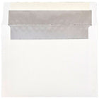 JAM Paper A7 Foil Lined Envelopes, 5.25 x 7.25, White with Silver Lining, 100 Pack (3243671g)-White with silver foil