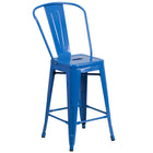 Flash Furniture – Tabouret de comptoir en métal pour l’intérieur et l’extérieur, hauteur de 24 po, bleu (CH3132024GBBL)-Capacité de poids de 500 lb
