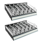 Azar Black 6 Compartment Divider Bin Cosmetic Tray with Pushers - 2 Pack-Sold in Packs of: 2