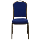 Flash Furniture HERCULES Series Crown Back Stacking Banquet Chair with Gold Vein Frame - Navy Blue Patterned Fabric-500 lb. Weight Capacity
