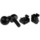 StarTech M5 x 12mm, Screws and Cage Nuts, 100 Pack, Black-All-black steel construction