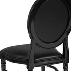 Flash Furniture HERCULES Series King Louis Chair with Tufted Back, Black Vinyl Seat & Black Frame-Black Resin Frame
