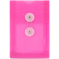 JAM Paper - Enveloppes en plastique/poly, 4 1/4 po x 6 1/4 po, fermeture avec bouton et ficelle, fuchsia, paq./24-Taille : 4,75 x 6,5 po