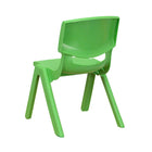 Flash Furniture Green Plastic Stackable School Chair with 10.5" Seat Height - 10 Pack-Lightweight Design