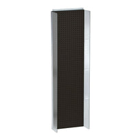 Azar Displays 16.75"W x 60"H Powerwing Pegboard Display, Solid Black (700356-BLK)-Includes 2 clear plastic side wings measuring each 4-1/2" W and Acrylic Sign Holder strip