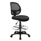 Nicer Furniture Mid-Back Mesh Drafting Chair-Pneumatic seat height adjustment with chrome footring, adjustable from 23" to 28"  