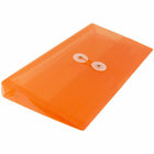 JAM Paper Plastic Envelopes with Button and String Tie Closure #10 Business Booklet - 5.25" x 10" - Orange - 12 Pack -Quantity: 12 per pack