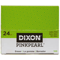 Dixon Pink Pearl Beveled Edge Pink Eraser - Small - 24 Pack-Pink, beveled edge, wedge