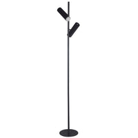Dainolite - Lampadaire moderne Constance, noir mat avec diffuseur en acrylique givré, 12 W-Noir