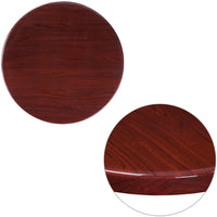 Flash Furniture 24" Round High-Gloss Mahogany Resin Table Top with 2" Thick Drop-Lip-Restaurant Dining Table Top