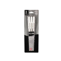 Sakura Gelly Roll Gel Pen – Fine, Medium & Bold Tip – White – 3 Pack-These are the perfect pens for use with dark or coloured papers, or to add highlight to artwork