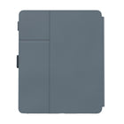 Speck Balance Folio Case with Microban for 12.9" iPad Pro (2018-2022) - Stormy Grey/Charcoal-Cover converts into a stand for typing and allows you to adjust the angle for viewing videos