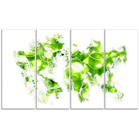 Designart Green Bubble Map Canvas Art Print, (PT2728-1-271)-Print