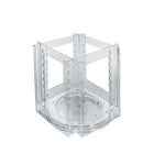 Azar Displays 11.5" x 9" Letter Size 4-Pocket Revolving Modular Crystal Styrene Brochure Holder (252321)-Revolves on 9" clear base