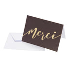 Mara-Mi Thank You Notes - 3.5" x 5" - Black Merci - 50 Pack-50 thank you cards and 50 envelopes