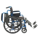 Drive Medical Blue Streak Wheelchair with Flip Back Desk Arms, 16" Seat, Elevating Legrests-42. 00"L x 23. 00"W x 36. 00"H