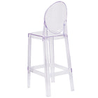 Flash Furniture Ghost Barstool with Oval Back - Transparent Crystal-Polycarbonate Molded Structure