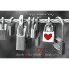 Millbrook Studios 5-3/8" x 7-3/4" Happy Anniversary LOVE Greeting Cards and Envelopes, 18 Pack (06627)-Printed on uncoated card stock