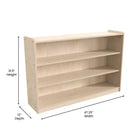 Flash Furniture Bright Beginnings Commercial Grade Extra Wide 3 Shelf Wooden Classroom Open Storage, Safe, Kid Friendly -Natural-Resists Yellowing, Stains, and Scratches