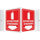 Accuform Signs "Extincteur D'Incendie" Projection Sign, 6" x 5", Plastic, French With Pictogram-Display Type Bolt-On
