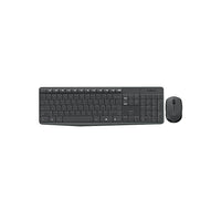 Logitech MK235 Wireless Keyboard & Mouse Combo - Grey - French (920-007899)-Familiar keyboard with full-size arrow keys and number pad, French
