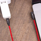 JCPal FlexLink USB-C to USB-C Charge/Sync Braided Cable,  2m, Red/Black-Advanced shielding from interference