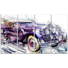 Designart Abstract Vintage Cruiser Car Large Gallery Wrapped Canvas, (PT2605-271)-Print