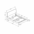 Monarch Specialties 5953Q Queen Size Bed - White Leather-Look With Chrome Legs-All parts with assembly instructions included