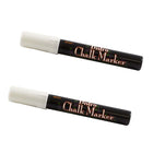 Marvy Uchida Broad-Point Liquid Chalk Markers - Erasable - Dustless - White - 2 Pack-Colour: White