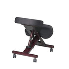 Nicer Furniture Kneeling Chair with Memory Foam - Mahogany Wooden Frame Black Fabric-Stylish mahogany wood finish