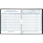 Blueline Payroll Books, A1005, 5-Employee-Twin wire binding with flexible black cover, white paper, blue and brown ruling, Tear-off column heads and footers for quick reference, 12-1/4 x 10