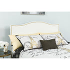 Flash Furniture Lexington Upholstered Queen Size Headboard with Accent Nail Trim - White Fabric-7