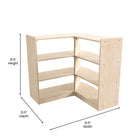 Flash Furniture - Unite de rangement de coin ouverte Bright Beginnings de qualite commerciale à 3 niveaux en bois (MKKE24053)-Resiste au jaunissement, aux taches et aux egratignures