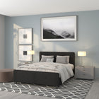 Flash Furniture Tribeca Queen Size Tufted Upholstered Platform Bed - Black Fabric-30 Wood Support Slats