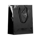 Jam Paper Glossy Gift Bags with Rope Handles - Medium - 8" x 4" x 10" - Black - 100 Pack-Color: Black Glossy