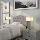 Flash Furniture Cambridge Tufted Upholstered Twin Size Headboard - Light Grey Fabric-Headboard Size: 39.25''W x 3''D x 24''H