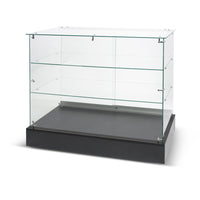 Can-Bramar Econoline Frameless Glass Showcase with Two Shelves - 48" D x 20" W x 38" H-Sturdy 6 mm Tempered glass
