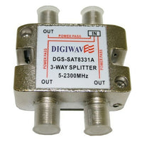 Digiwave – Répartiteur à 3 voies (5 à 2400 MHz), 0,8 x 2 x 2,5 po, argenté-Le répartiteur à 3 voies de 5 à 2400 MHz de Digiwave peut être utilisé pour la câblodistribution, ou avec les modems câble et les systèmes numériques et analogiques