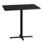 Flash Furniture – Table bistro en stratifié noir de 30 x 42 po avec base de 22 x 30 po (XUBK3042T2230B)-Table d'hospitalité à hauteur de bar