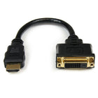StarTech HDMI to DVI, D Video Cable Adapter, HDMI Male to DVI Female, 8"-The 8-inch dongle format reduces the potential of blocking other available ports and removes strain from the HDMI®/DVI connectors