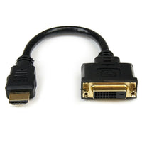 StarTech HDMI to DVI, D Video Cable Adapter, HDMI Male to DVI Female, 8"-The 8-inch dongle format reduces the potential of blocking other available ports and removes strain from the HDMI®/DVI connectors