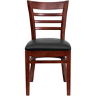 Flash Furniture Lacey Series Solid Back Mahogany Wood Restaurant Barstool - 2 Pack-Set of 2 Wood Dining Chairs