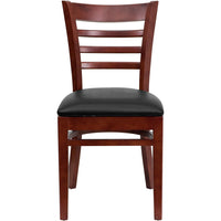 Flash Furniture Lacey Series Solid Back Mahogany Wood Restaurant Barstool - 2 Pack-Set of 2 Wood Dining Chairs