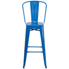 Flash Furniture 30" High Blue Metal Indoor-Outdoor Barstool with Back-Bistro Style Barstool