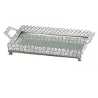 Elegance Sparkle Mirror Tray-Material: Stainless Steel, Lead Crystal
