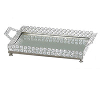 Elegance Sparkle Mirror Tray-Material: Stainless Steel, Lead Crystal