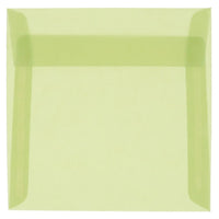 JAM Paper 6.5 x 6.5 Square Envelopes, Leaf Green Translucent Vellum, 50 Pack (1592115I)-Leaf green translucent envelope